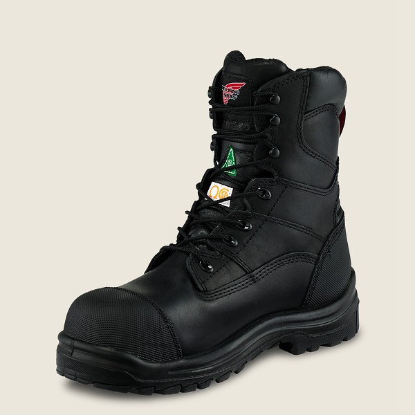 Red Wing Mens Safety Boots - King Toe® - 8-inch Waterproof Csa Toe - Black - VMA120864